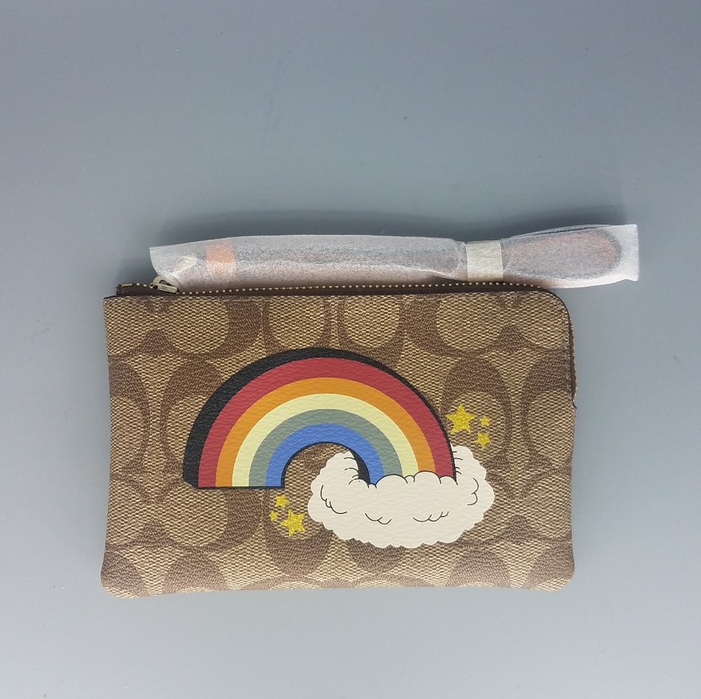 Coach Signature Canvas w/ Rainbow Wrislet NWT - Picture 3 of 3